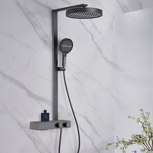 Ensemble de <span class=keywords><strong>douche</strong></span> thermostatique en laiton, anti-brûlure, économie d'eau, certifié CE EN1111, montage mural pour hôtel, garantie 5 ans - Product Image 3