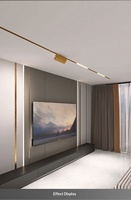 Système d'éclairage LED sur rail magnétique en aluminium doré de luxe, combinaison flexible pour salle de bain, maison, hôtel, décoration intérieure commerciale