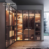Armoire moderne design personnalisée de luxe Armoire à vêtements en verre Meubles de chambre à coucher Armoire-penderie Combinaison de meubles