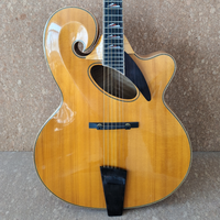 Gitar Archtop Gaya Mandolin Kayu Solid Buatan Tangan Yunzhi 18 inci, 6 Senar, Top Maple, Fingerboard Ebony, Finishing Lacquer, Kuningan