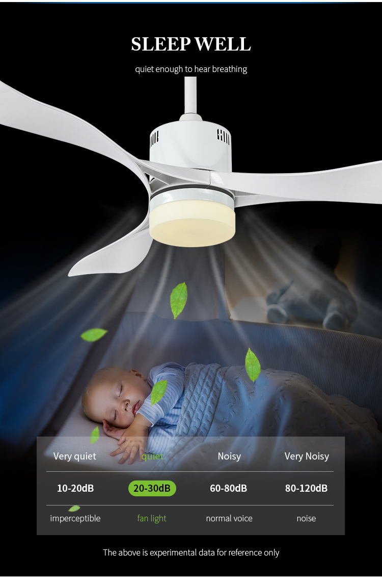 Breezelux 52 inch 3 ABS blades modern style hotel ceiling fan Chandeliers made in china