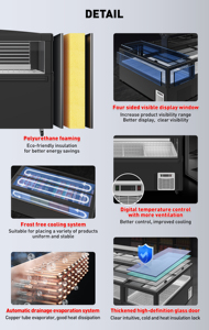 Kết hợp thương mại Tủ đảo công suất lớn Tủ đông ngang toàn cảnh công nghệ không có sương giá thiết bị làm lạnh - Product Image 6