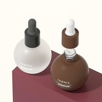 Nouveau flacon compte-gouttes en verre ambré de 30 ml, forme bulbe, rond, pour huile essentielle et sérum, violet