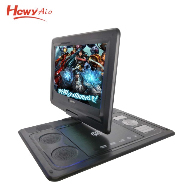10inch Portable DVD Player With Rechargeable Battery Swivel Screen Supports SD Card and USB Car Mini Monitor