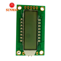 وحدة شاشة LCD عاكسة XMCU SMS06130E3-2 HTN بـ 6 أرقام و3 رموز، توصيل تسلسلي بثلاثة أسلاك، إضاءة خلفية صفراء-خضراء، نطاق حرارة واسع