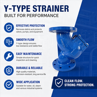 Filtre industriel en Y DN100 PN16 à brides en fonte ductile, revêtement époxy, avec bonnet amovible pour conduites vapeur et eau