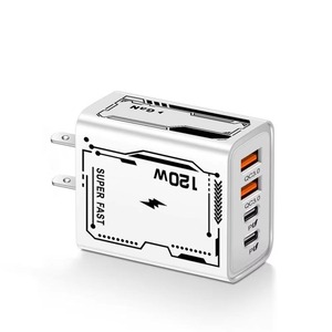 Venta al por mayor 120W tipo <span class=keywords><strong>C</strong></span> GaN PD cargador rápido teléfono carga rápida QC3.0 adaptador de carga con 4 en 1 Cable - Product Image 3