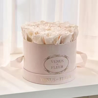 Boîte cadeau en carton avec logo personnalisé, fleur de rose, ruban, poignée, finition mate, impression UV, doublure en éponge, boîte rigide écologique pour bougie