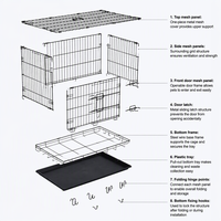 Cage pliable robuste pour chien, chenil en fer, cage en fil métallique sans fond, cage de transport pour toutes les saisons