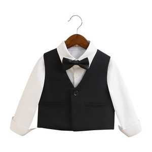 Nouveau Style britannique garçons costumes Blazers pour automne ensemble de gilets pour enfants pour accueillir la première année de bébé de performance de récitation - Product Image 5