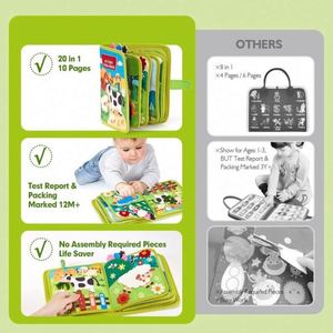 Tablero de Actividades Sensoriales de Fieltro para Niños Pequeños, Libro de Actividades Montessori con Habilidades para la Vida, Cognición, Clasificación y Emparejamiento - Product Image 3
