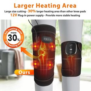 Fabrikpreis Neopren Grau/Schwarz 4-Motoren Vibrationsmassage Konvektionsheizung Extra-Große Kniebandage Wickelgurt Elektrisch - Product Image 4