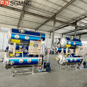 Autoclave entièrement automatique 500 kg/h 121 ℃   Autoclave/Stérilisateur à vapeur et à chauffage électrique à double cuve pour saucisses/jambons - Product Image 2