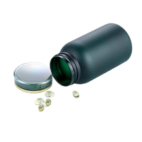 Bouteilles en plastique PET vert mat de qualité alimentaire 80cc 150cc 225cc 275cc pour capsules, pilules, bonbons, comprimés, vitamines, médicaments, avec couvercle à double paroi