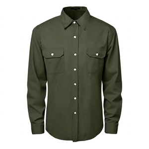 Camisa de Trabajo de Algodón FR Zunezi Zi-7080 Verde Oliva, Resistente al Fuego, Protección Contra el Calor, Ropa de Seguridad para Soldadura - Product Image 1