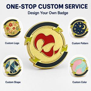 Pins de revers ronds personnalisés en émail, en alliage de zinc plaqué or, <span class=keywords><strong>prix</strong></span> direct usine, haute qualité, certifiés ISO, pour récompenses scolaires et d'honneur - Product Image 2