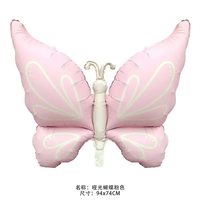 Ballons papillons mats en aluminium avec carte, décorations flottantes à l'hélium pour mariages, anniversaires et arrangements de fête