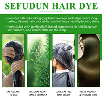 SEFUDUN 500ml Herbal 3 in 1 Sampo Pewarna Rambut Warna Cokelat Tua Sampo Pewarna Rambut Warna Cokelat Tua Pewarna Permanen Tahan Lama