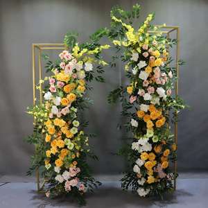 Arche de fleurs artificielles de qualité supérieure OEM, blanc et vert foncé, pour décoration de toile de fond de mariage - Product Image 6