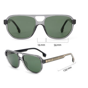 2025トレンドトレンド偏光サングラス手作りアセテートクラシックUV400シェードサングラスグレー男性用高品質ガファスデソル - Product Image 2