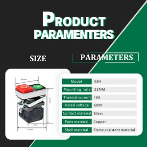 Lvbo gắn lỗ 22mm 380V 10A đôi đẩy nút chuyển đổi màu đỏ màu xanh lá cây hai nút - Product Image 6