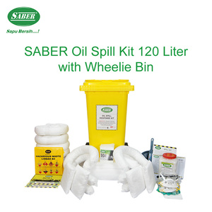 Kit de respuesta a derrames de petróleo SABER de 120 litros con contenedor con ruedas de 120 litros para cobertura de almacenes y patios. - Product Image 4