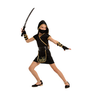 Costume de scène pour filles, Halloween, carnaval, noir et or, ensemble de nuit <span class=keywords><strong>Ninja</strong></span> <span class=keywords><strong>Assassin</strong></span>, ODM - Product Image 2