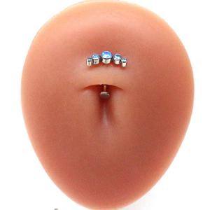 Gaby ใหม่ F136 ASTM แหวนหน้าท้อง G23คริสตัลไทเทเนียมแหวนสะดือด้านบนติดแหวนผลักดันในท้องเครื่องประดับร่างกาย - Product Image 6