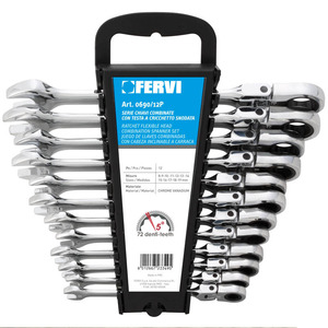 FERVI SERIE 0690/12P-<b>Machine</b> <b>Tools</b> <b>Accessories</b> Combined Keys with Swivel Head and Pivot Pin - Product Image 1
