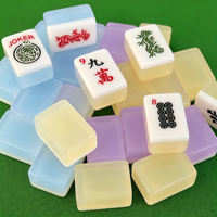 Tuiles de Mahjong américaines personnalisées, neuves, de luxe, en acrylique, à double couche, avec dos transparent en gelée