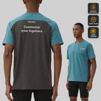 T-shirts à manches courtes de gymnastique personnalisés, vêtements de fitness, hauts de sport, t-shirt à séchage rapide respirant pour hommes, vente en gros OEM