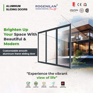Porte coulissante en aluminium ROGENILAN résistante aux intempéries, insonorisée et coupe-vent, pour patio extérieur, maison moderne, cuisine - Product Image 4