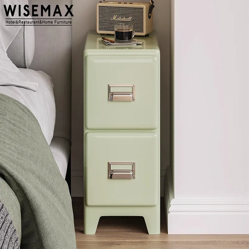 WISEMAX FURNITURE Armoire contemporaine en bois à 2 tiroirs Table d'appoint de lit haut de gamme pour canapé Meuble de maison étroit en vert