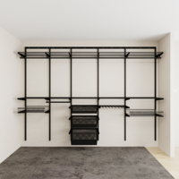 Étagère murale extensible en acier avec porte en MDF réglable pour la maison, le magasin, les chapeaux, les chaussures, les expositions artisanales
