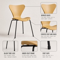 Chaises de restaurant modernes, chaise de salle à manger contemporaine avec pieds en métal pour café, hôtel, salle à manger