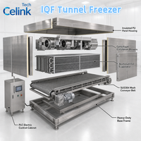 Moteur de congélateur tunnel IQF industriel automatique pour ligne de traitement de crevettes et de poissons à haute productivité -45-0°C 110V/220V/380V