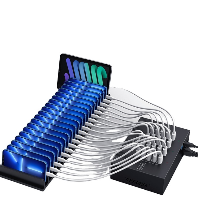 Industrial 20-Port USB 3.0 High Power Charger Hub up to 2.1A Per Port