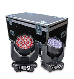 Cabezal Móvil LED de Alta Resistencia, 2 Piezas en 1 Estuche, 19*15 Vatios, DMX512, Zoom, Efecto Aura, para DJ, KTV, Clubes, Eventos - Product Image 1
