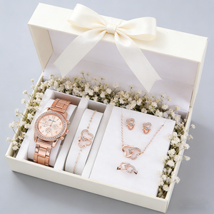 Double Heart <strong>Ladies</strong> Fashion <strong>Watch</strong> <strong>Set</strong> - Product Image 2