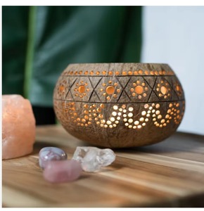 Porta Incienso Sambrani Hecho a Mano con Cáscara de Coco, Ecológico, Natural, Quemador de Incienso Dhoop Redondo, Decoración para el Hogar - Product Image 3