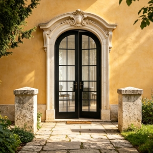 Porte française en aluminium durable de haute qualité, style européen moderne, Alufront NFRC AS2047, pour allée de jardin - Product Image 3