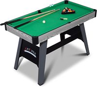 Table de billard d'intérieur en MDF de 4 pieds pour enfants et adultes, avec 2 queues, 16 billes, triangle, craie et filets de rangement - REAHOISY