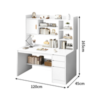 Bureau d'ordinateur de bureau, bureau domestique avec étagère intégrée, bureau simple avec bibliothèque combinée, bureau d'étudiant pour chambre à coucher