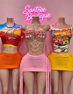 Conjunto de Top Corto Halter Sexy y Minifalda para Mujer, Estilo Y2K, Conjunto de Minifalda Ajustada, Conjunto de Dos Piezas para Mujer, Ropa de Verano, Ropa de Club - Product Image 1
