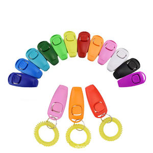 Clicker d'entraînement pour chien 2 en 1 avec sifflet vocal interactif, couleur personnalisée, avec laisse élastique pour la main - Product Image 3