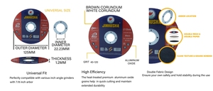 JINHUSHA 4.5 ''115x 1mmグランドディスク金属フラップ切断ディスクホイール研磨切削工具 - Product Image 4