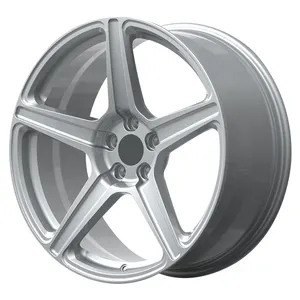 Five Spoke Sliver Full Coating Design 17/19/20/21/22 Inch Alloy Monoblock Forged Wheels Rims For Lamborghini Luxury Cars