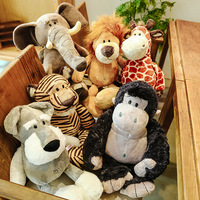 Peluche transfrontalière en peluche courte pour enfants, motif Forêt Zoo, super douce, rembourrage en coton PP, éléphant de la jungle, cadeau d'anniversaire pour