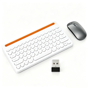 <span class=keywords><strong>Clavier</strong></span> sans fil rechargeable Type-C 3 modes 108 touches avec récepteur USB + connexion filaire, ergonomique, silencieux, pour le bureau - Product Image 2