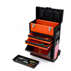 Luwei <b>Tools</b> Three Layer Metal <b>Tool</b> <b>Trolley</b> Case With Wheels And Drawers For Workshop Storage - Product Image 1